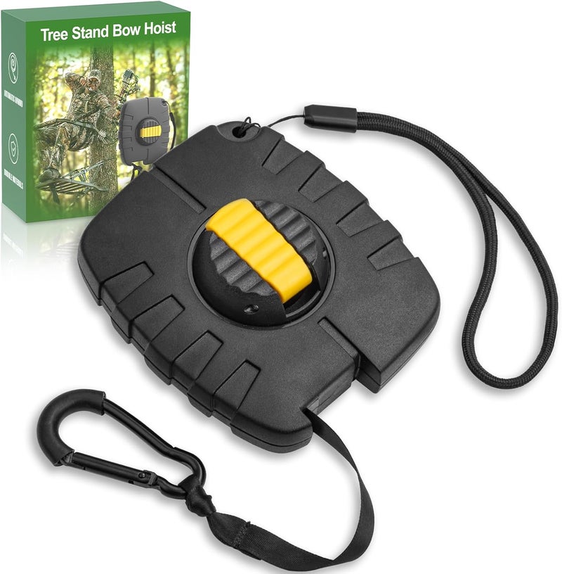 Seaperk Tree Stand Retractable Bow Hoist, Bow Rope, Bow Hunting Gear, Quick and Easy Reel Rope Up for Crossbow, Gun, Backpack, Rifle, Tree Stand Hunting Accessories, Black - Image 1